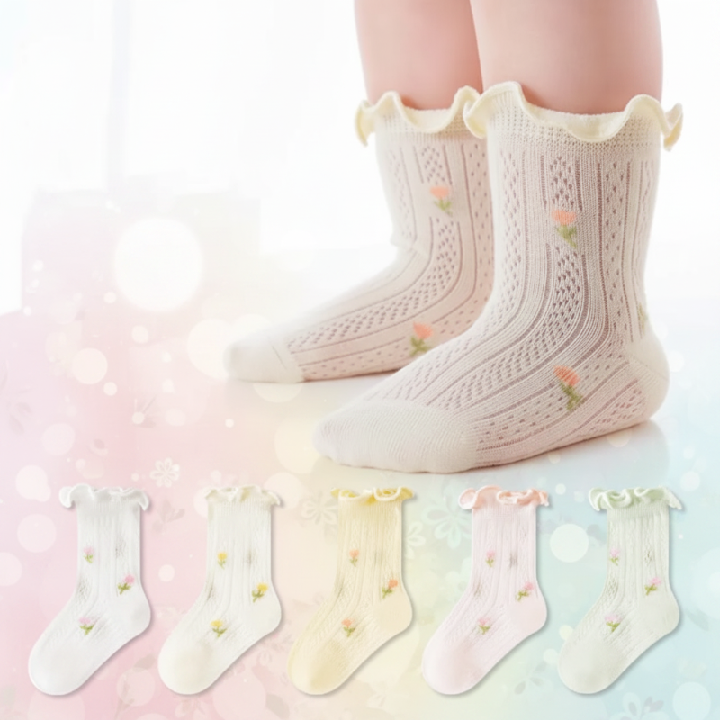 HappyToes – Kleurijk & Schattig – Baby Sokken (Set van 5)