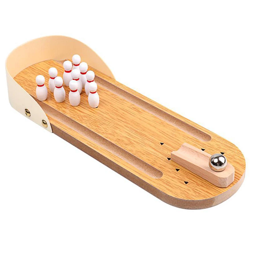 MiniStrike – Gezellig & Interactief – Houten Tafel Bowling Spel