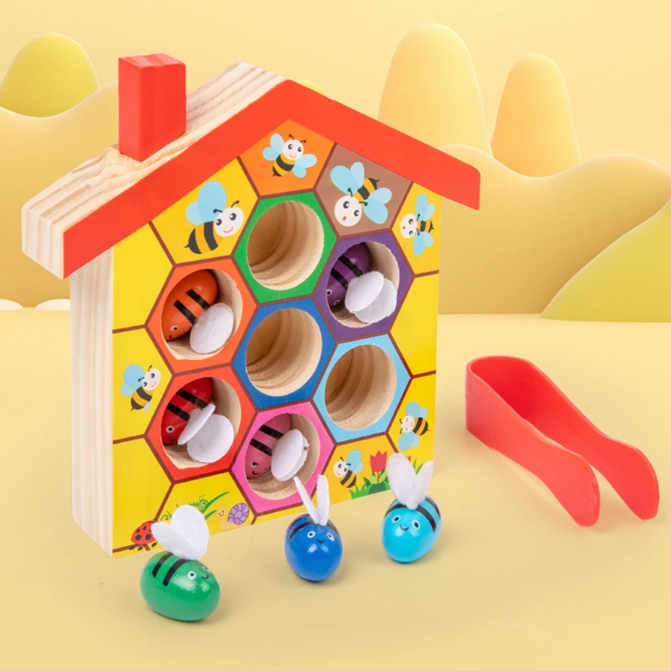 HoneyHive – Montessori & Educatief – Houten Bijensorteerspel