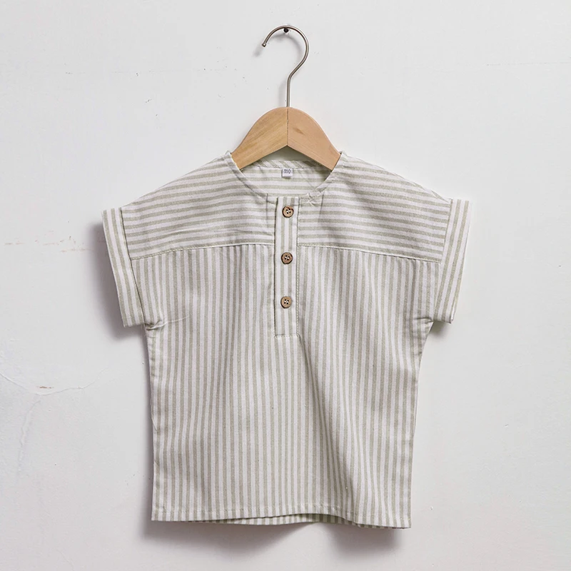 LittleClassic – Elegant & Comfortabel – Jongens Linnen Shirt met Knoopdetail