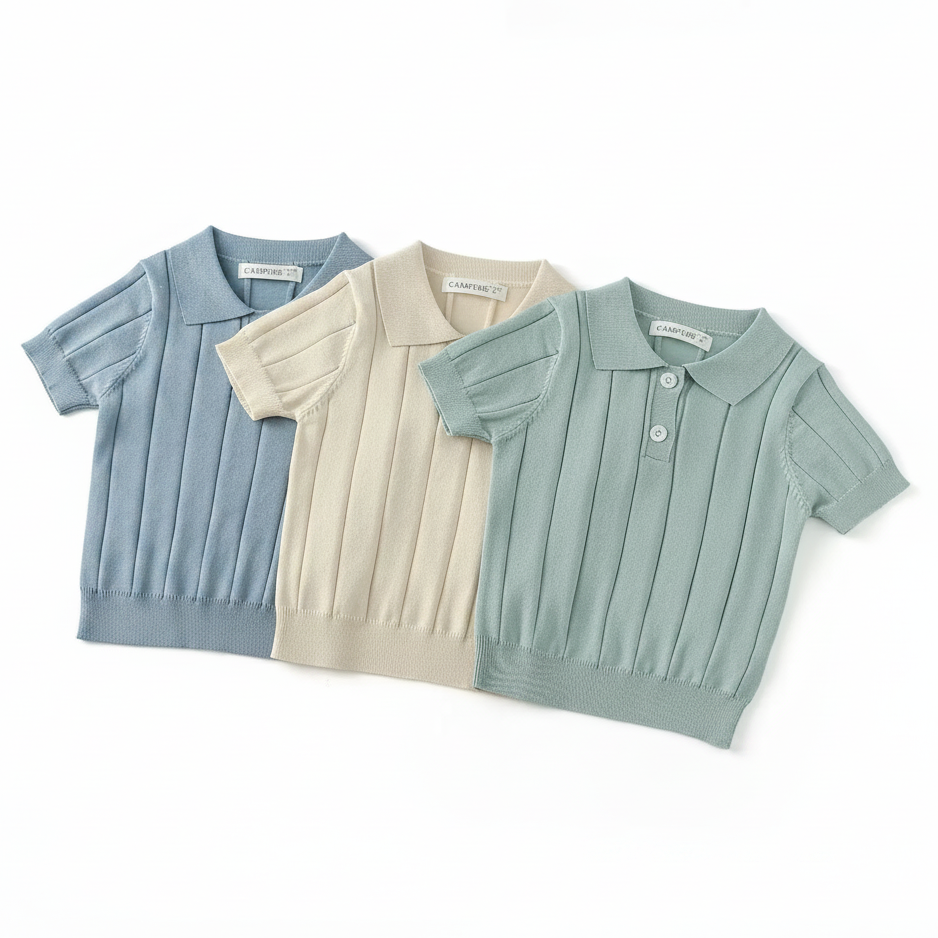 MiniLuxe – Elegant & Comfortabel – Polo Shirt met Gebreide Stof