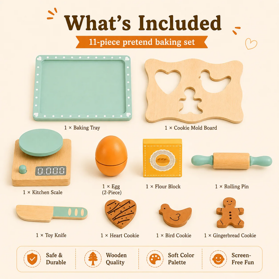 BakeBuddy – Creatief & Educatief – Houten Bakset Speelgoed