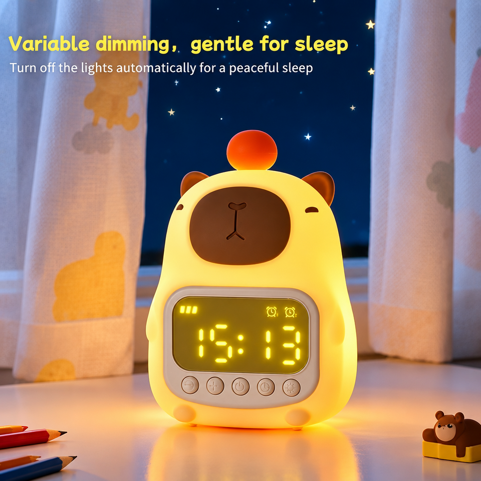 CappyClock – Schattig & Multifunctioneel – Digitale Kinderwekker met Nachtlampje