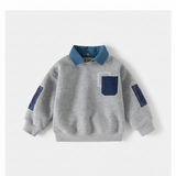 CoolJunior – Warm & Stijlvol – Jongens Trui met Denim Kraag