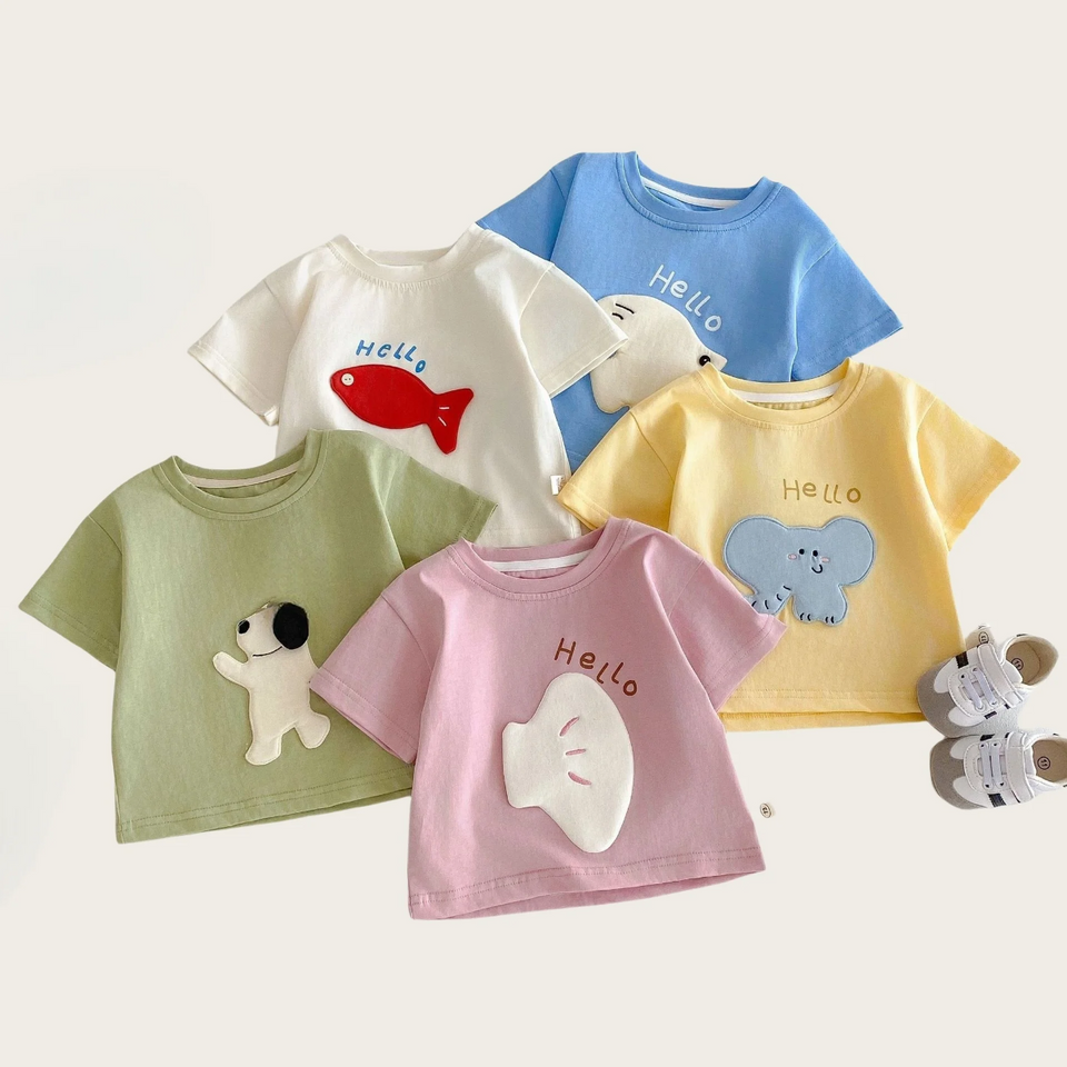LittlePatch – Cartoon & Leuk  – Kinder T-shirt met Cartoon Patches