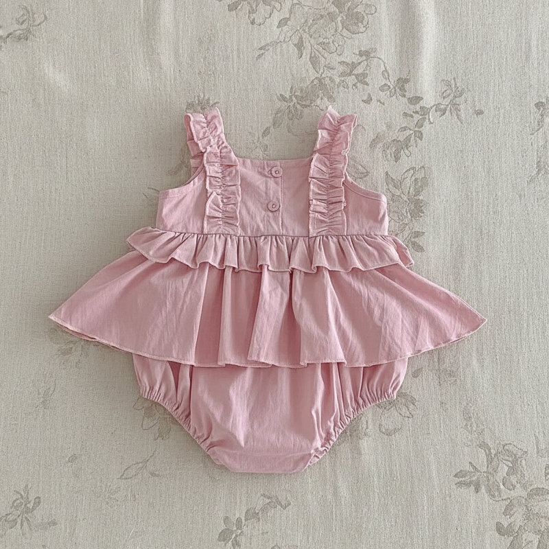TinyBloom – Schattig & Zacht – Baby & Peuter Jurkje met Ruches