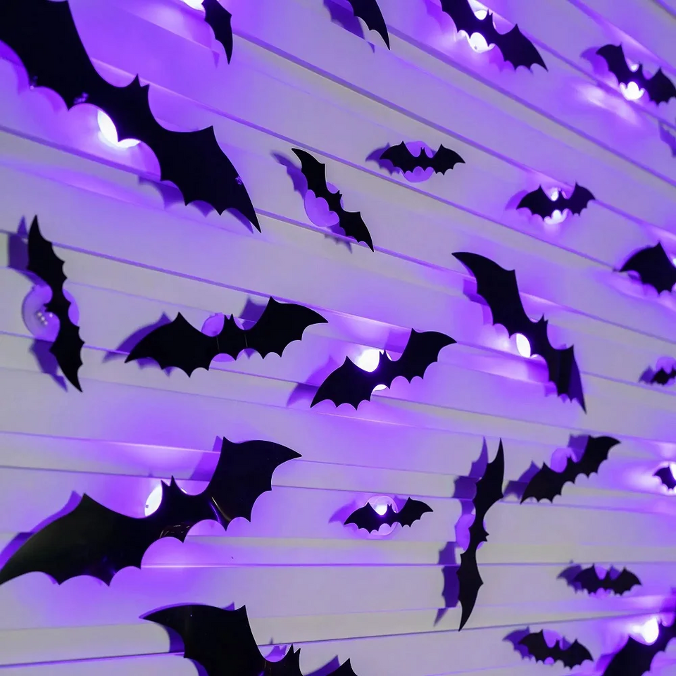SpookyGlow – Griezelig & Sfeervol – Halloween Vleermuis LED Wanddecoratie