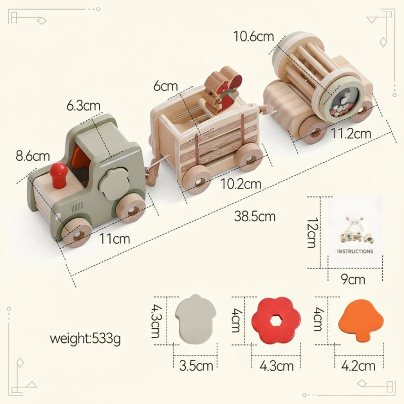 TrainCount –  Klassiek & Educatief – Houten Montessori Trein