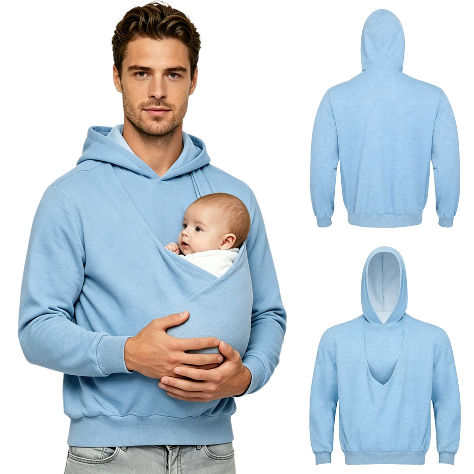 CuddleDad – Comfortabel & Praktisch – Heren Hoodie met Baby Buidel
