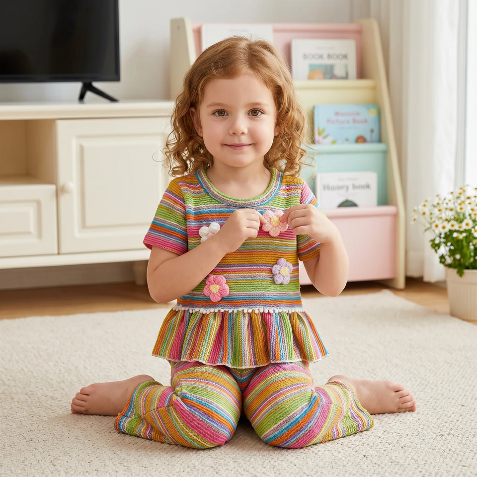 RainbowBloom – Kleurrijk & Schattig – Kinder Outfit 'Flower Power'