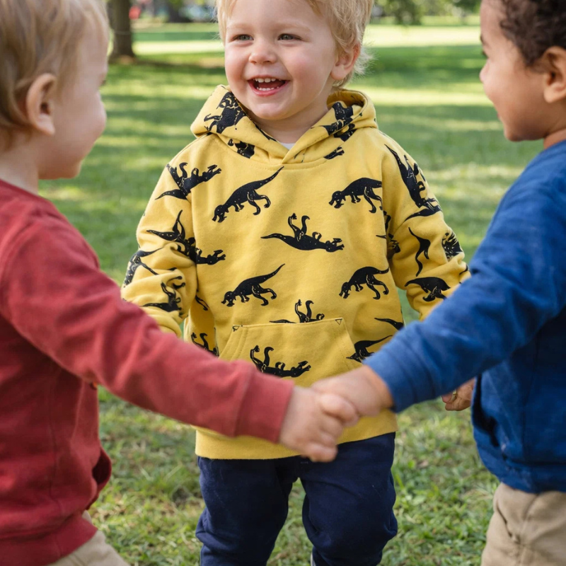 DinoStyle – Warm & Ademend – Hoodie met Triceratops Print