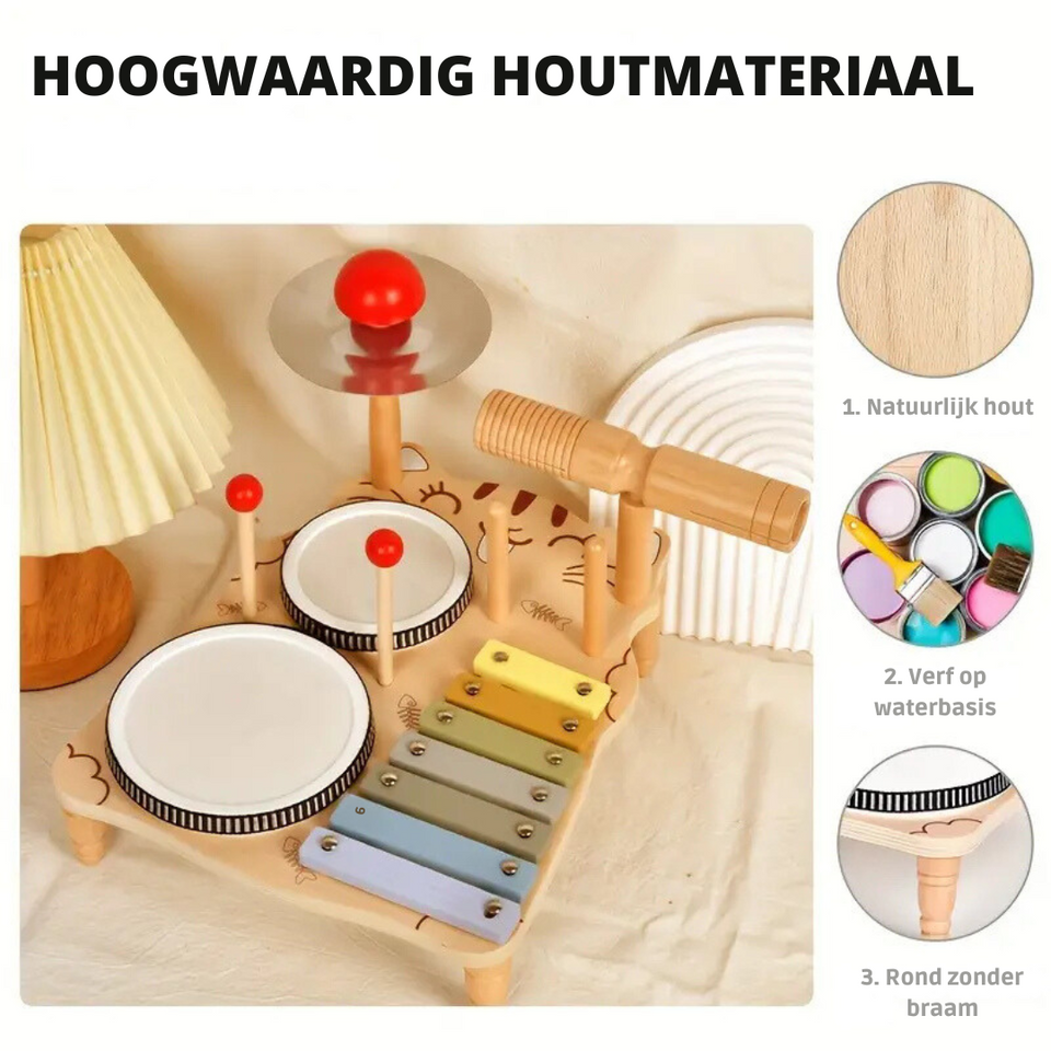 TinyBeats – Speels & Muzikaal – Houten Drumstel