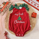 ChristmasCutie – Schattig & Feestelijk – Kerst Romper met Strik