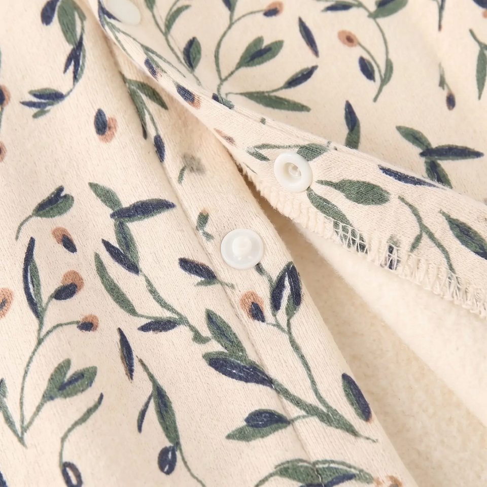 FloraCozy – Zacht & Warm – Baby Meisjes Winterromper met Bloemen