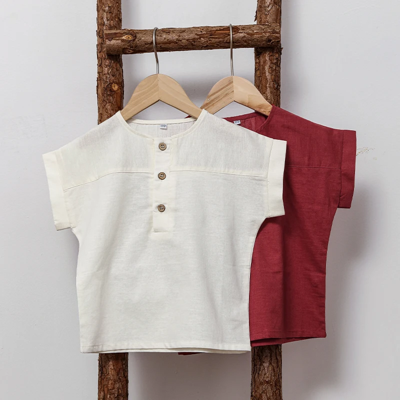 LittleClassic – Elegant & Comfortabel – Jongens Linnen Shirt met Knoopdetail