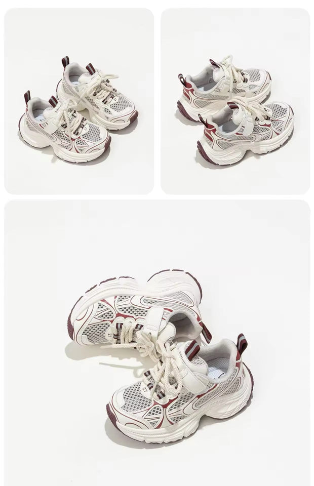 Mini Fashion – Ademend & Lichtgewicht – Bordeaux Kindersneaker