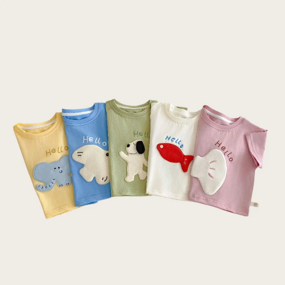LittlePatch – Cartoon & Leuk  – Kinder T-shirt met Cartoon Patches