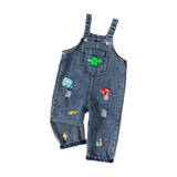 DinoDenim – Stoer & Speels – Kinder Tuinbroek met Cartoonprints