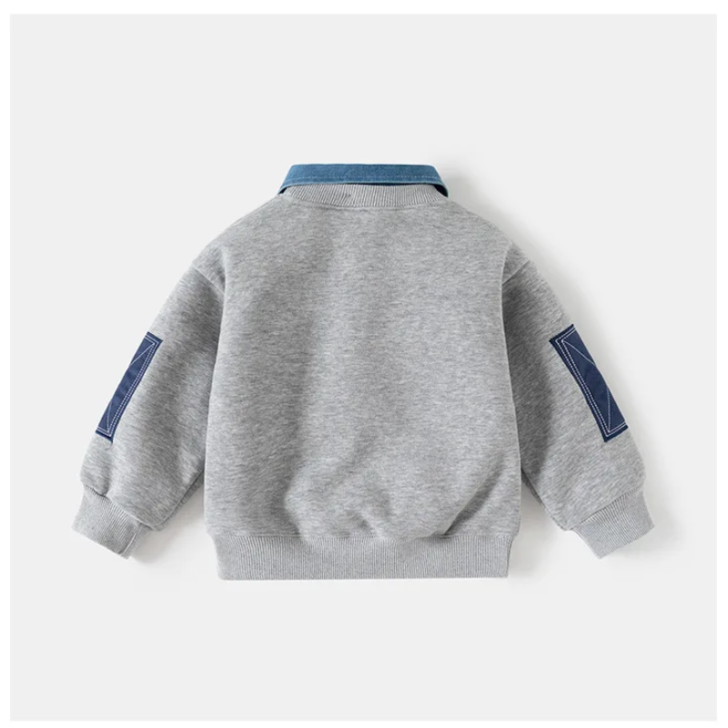 CoolJunior – Warm & Stijlvol – Jongens Trui met Denim Kraag