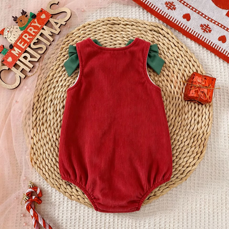 ChristmasCutie – Schattig & Feestelijk – Kerst Romper met Strik