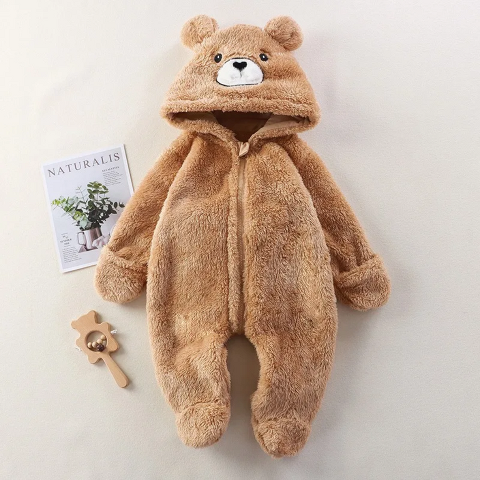 CozyBear – Zacht & Warm – Baby Onesie met Dieren Capuchon
