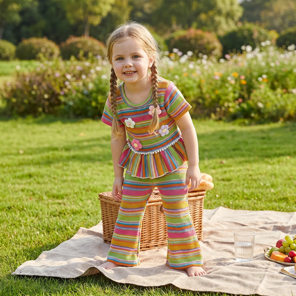RainbowBloom – Kleurrijk & Schattig – Kinder Outfit 'Flower Power'