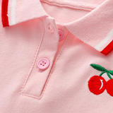 PetitJoy – Comfortabel & Stijlvol – Polo Jurk met Kersenprint