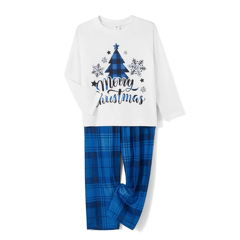 BlueChristmas – Elegant & Feestelijk – Familiepyjama met Kerstboomdesign