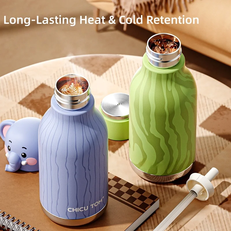 AnimalSip – Schattig & Praktisch – Kinder RVS-Thermosfles met Dierenprint
