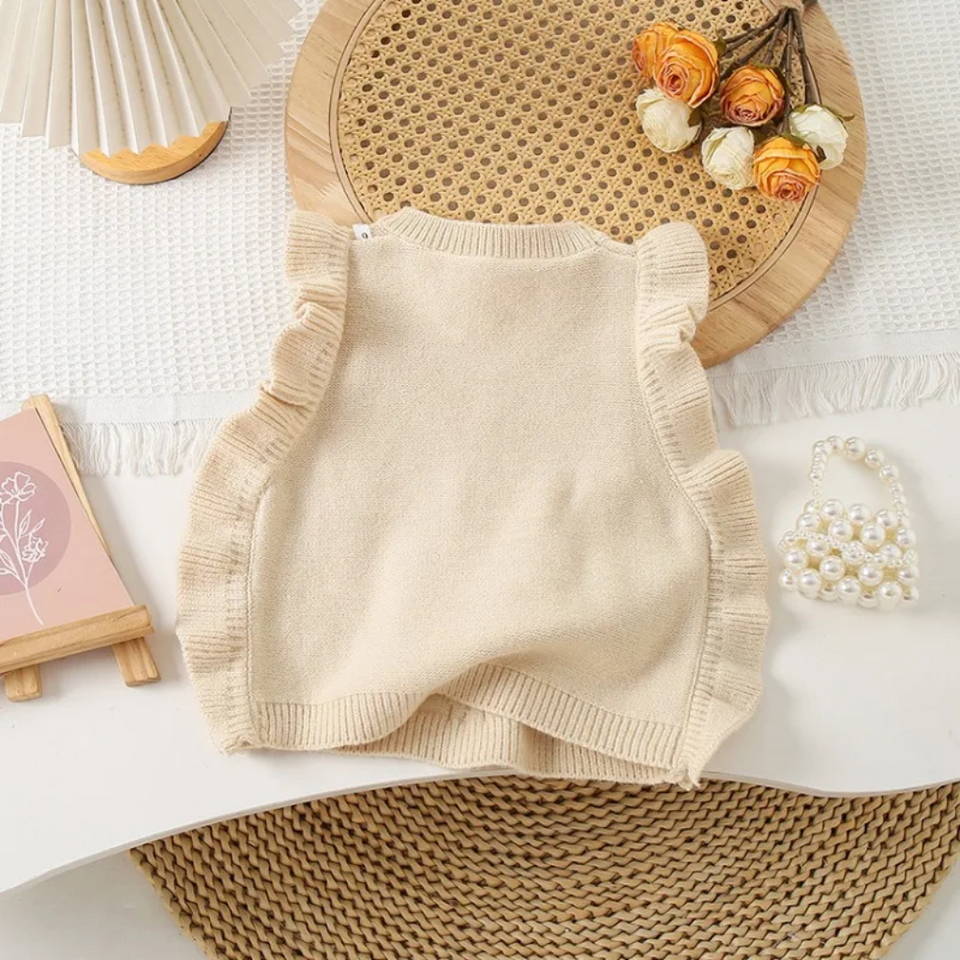 LittlePetal – Lief & Comfortabel – Mouwloos Meisjes Vestje met Bloemen