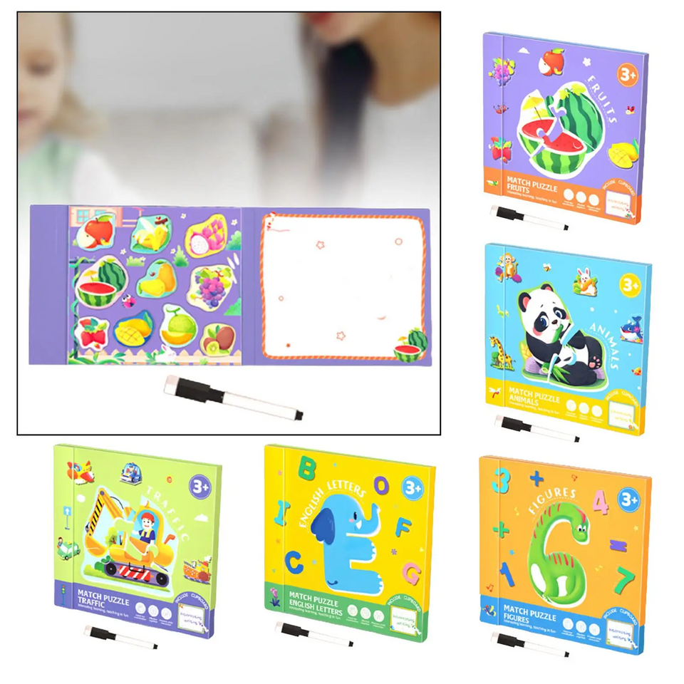 SmartMatch – Speels & Leerzaam – Magnetisch 2-in-1 teken- en puzzelboek