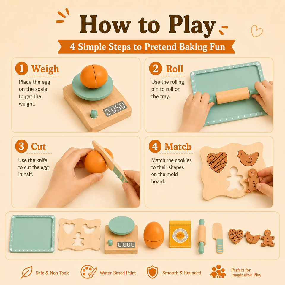 BakeBuddy – Creatief & Educatief – Houten Bakset Speelgoed