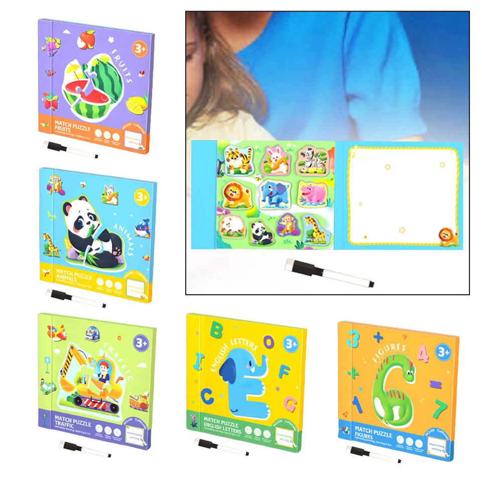 SmartMatch – Speels & Leerzaam – Magnetisch 2-in-1 teken- en puzzelboek