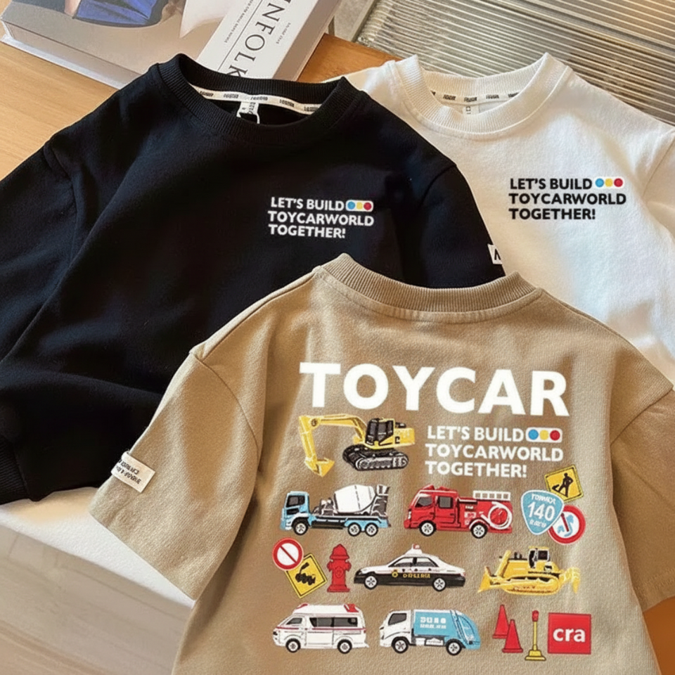 PlayCars – Dagelijkse kleding & Zacht – Kinderkleding Met Auto Print