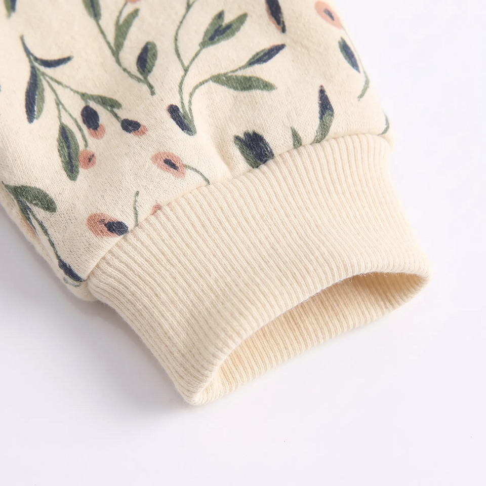 FloraCozy – Zacht & Warm – Baby Meisjes Winterromper met Bloemen