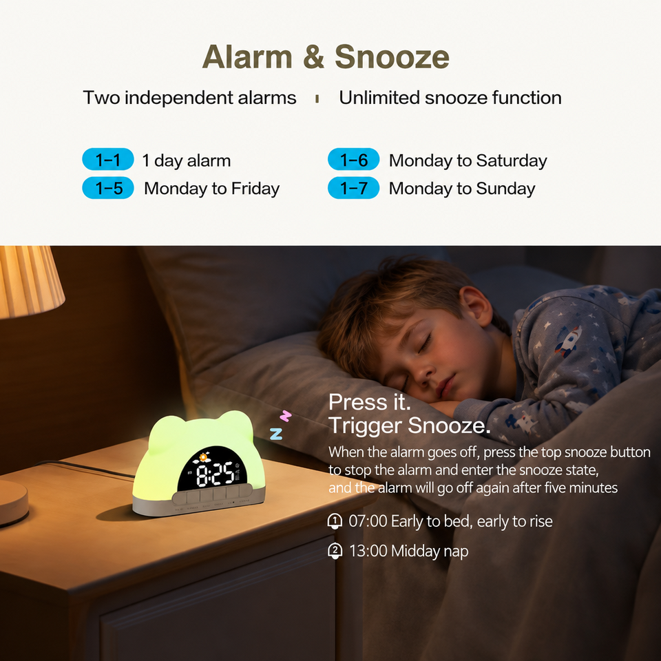 TinySunrise – Zacht & Functioneel – Digitale Wekker met Zonsopganglicht