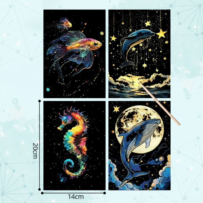 GlowArt – Glow-in-the-dark – Kraskaarten Set