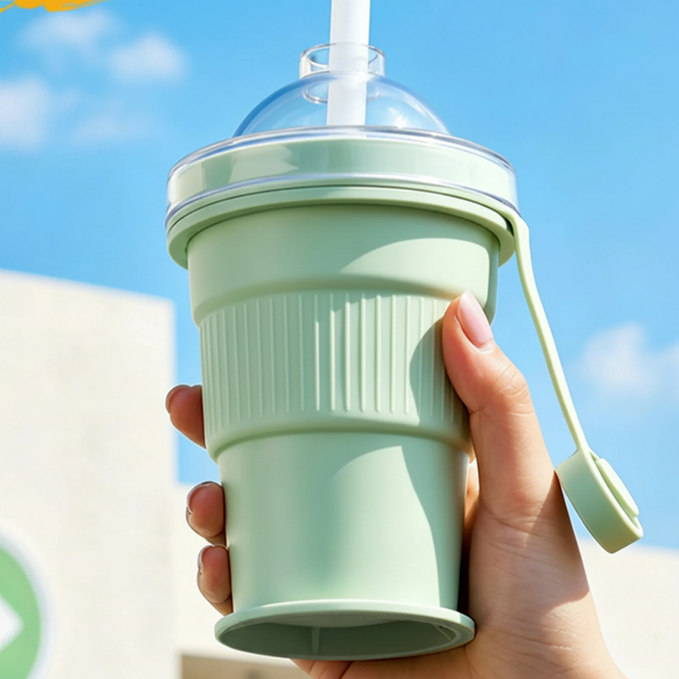 FlexiCup – Praktisch & Draagbaar – Opvouwbare Siliconen Drinkbeker