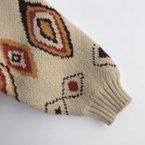 LittleRetro – Warm & Stijlvol – Gebreide Kindertrui met Diamantmotief