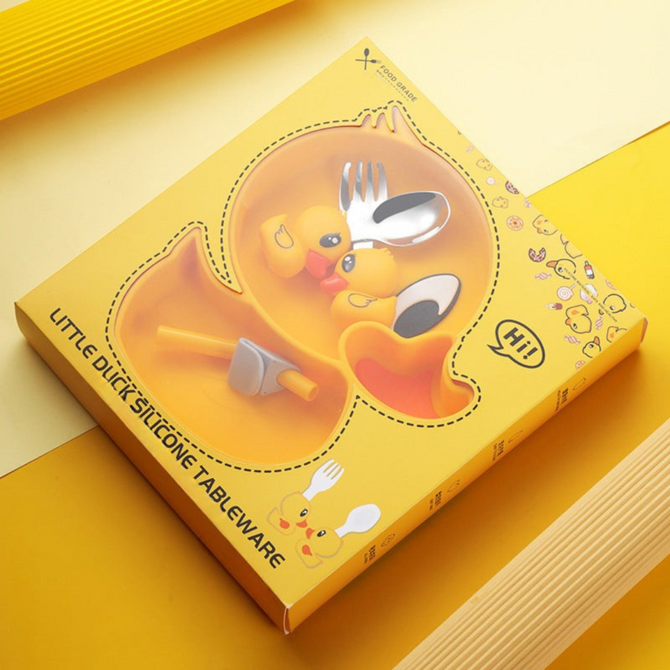 MiniMeal – Veilig & Antislip – Siliconen Peuterbord Set met Bestek