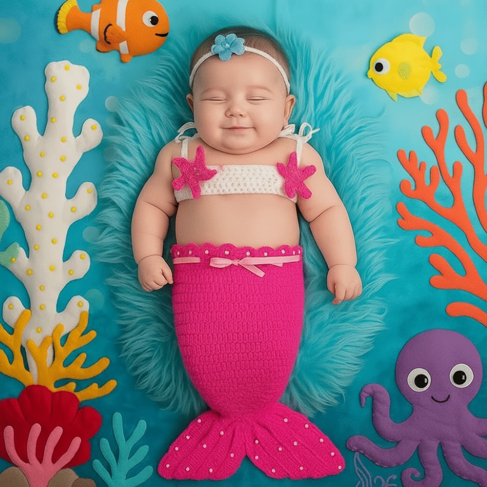 OceanPrincess – Betoverend & Comfortabel – Baby Zeemeermin Set