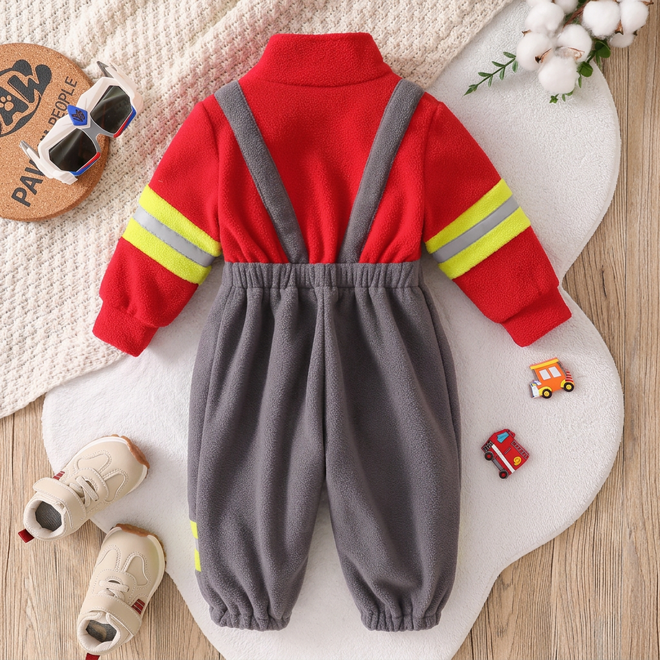 FireBuddy – Warm & Speels – Onesie met Brandweerdesign