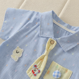KiddoStyle – Schattig & Zacht – Kinder Jumpsuit met Stropdas en Patch