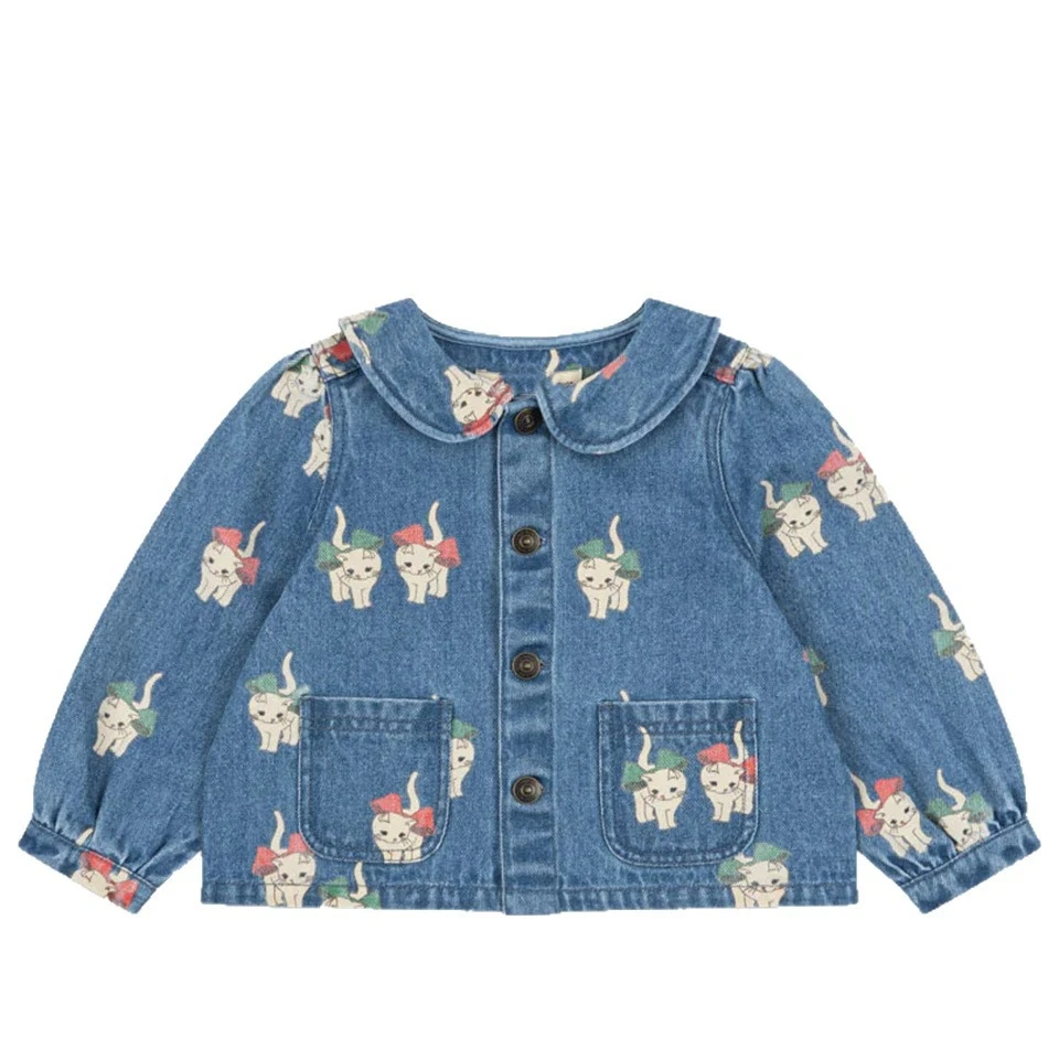 DenimBloom – Schattig & Trendy – Kinder Spijkerjasje met Peter Pan Kraag
