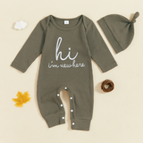 CuddleBaby – Hi, I'm new here – Baby Jumpsuit met Beanie Set