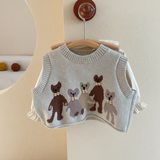 PrettyLayers – Lief & Stijlvol – Meisjes 3-Delige Set met Rok, Blouse en Gebreid Vest