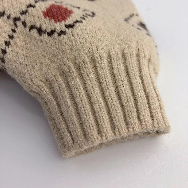 LittleRetro – Warm & Stijlvol – Gebreide Kindertrui met Diamantmotief