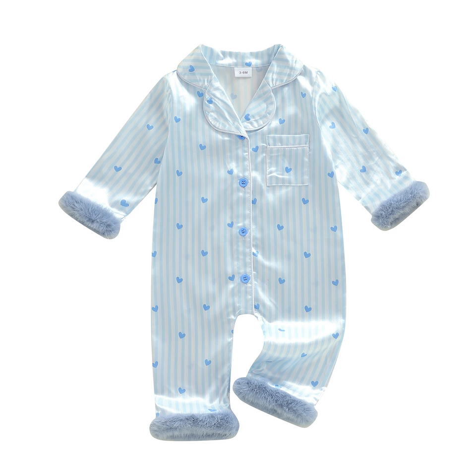 TinyLove – Zacht & Warm – Baby Jumpsuit met Hartjesprint en Pluche Details