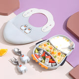 MiniMeal – Veilig & Antislip – Siliconen Peuterbord Set met Bestek