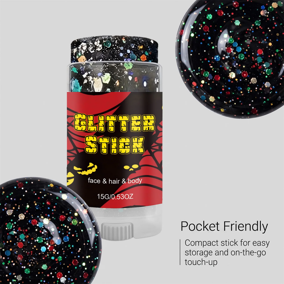 GlitterPop – Sprankelend & Feestelijk – Halloween Glitter Stick voor Gezicht, Haar en Lichaam
